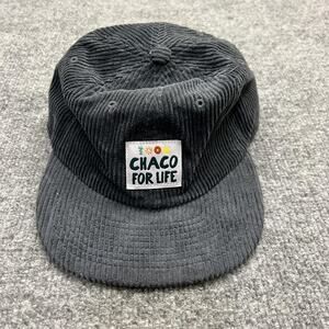 Chaco For Life Hat Cap Strap Back One Size Black Corduroy Patch Mens Baseball
